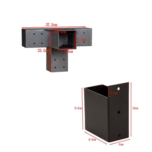 Roof Pergola Gazebo Shed Matte Black Steel Double Wall with Top Rafters Brackets DIY Kits