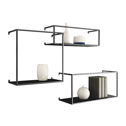 Floating Shelves Retro Industrial Ledge Black Metal Display Stand