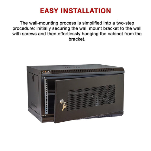 19" 6U Wall Mount Network DVR NVR Data Cabinet Enclosure