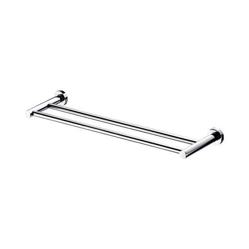 Double Classic Chrome Towel Bar Rail Bathroom   