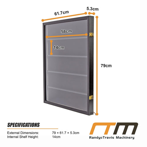 LED Trading Card Display Case for 35 Graded Cards Lockable Wall Frame
