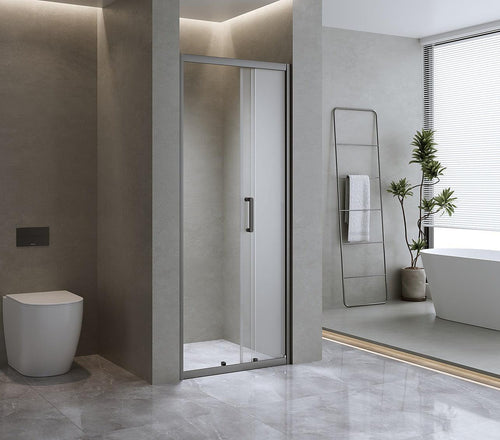 40mm Adjustable Contemporary Black Wall to Wall Sliding Shower Screen - 116-120cm