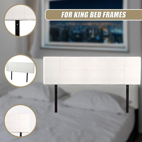 King White PU Leather Bed Headboard Bedhead