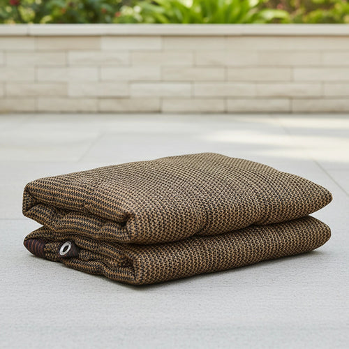 15m x 2m Fence Windscreen Privacy Shade Cover – Coffee Fabric Mesh for Garden, Patio & Outdoor Areas