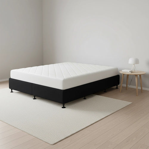 King Slatted Ensemble Bed Base - Black Linen Breathable Cover