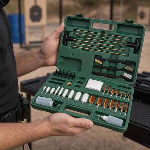 Gun Cleaning Kit with Brass Rods & Labelled Carry Case