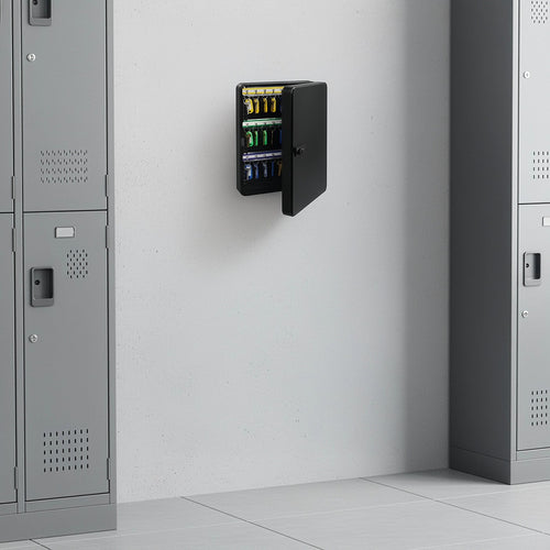 48-Key Cabinet Safe with Combination Lock – Wall Mounted Key Storage Box