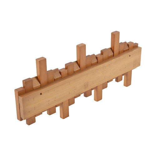Wood Wall Mounted Coat Rack with 6 Flip Down Hooks 44cm Foldable Bamboo Wall Hook Rack