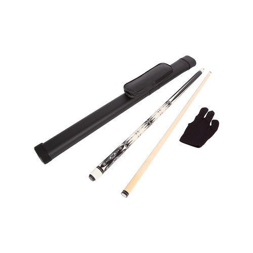 57in 2-Piece Wood Pool Cue Stick 19oz with Carry Bag