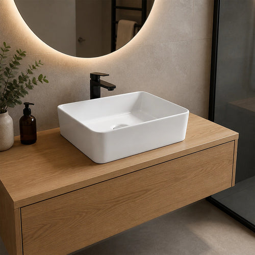Ceramic Above Counter Bathroom Basin White 48cm