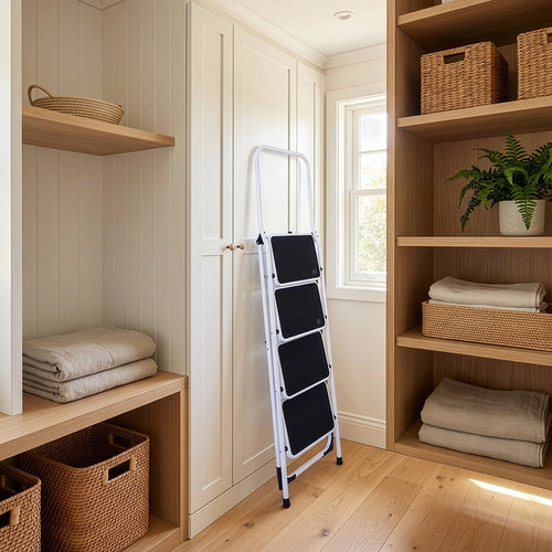 Foldable Non Slip 4 Step Steel Ladder