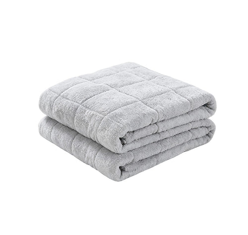 10kg Teddy Fleece Weighted Blanket 150 x 200cm Ultra Soft Sherpa Heavy Blanket Grey for Bed, Sofa & Home Comfort