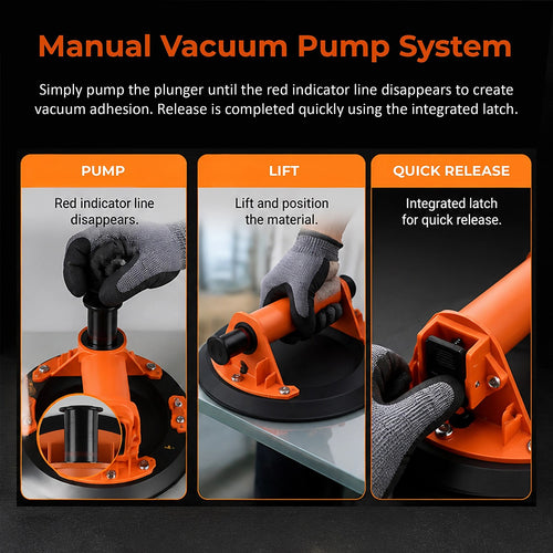 2 Pack Glass Suction Cup Lifter 20cm Heavy Duty Vacuum Lifter 278kg
