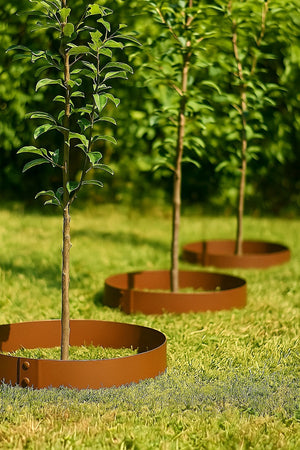 600mm Steel Garden Tree Ring with Spikes – Durable Root Barrier & Edging Guard