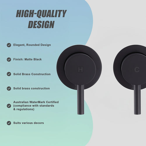 Bathroom Shower Bath Hot and Cold Mixer WATERMARK Certified - Black