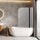 180° Black Pivot Door 6mm Safety Glass Bath Shower Screen By Della Francesca - 100 x 140cm