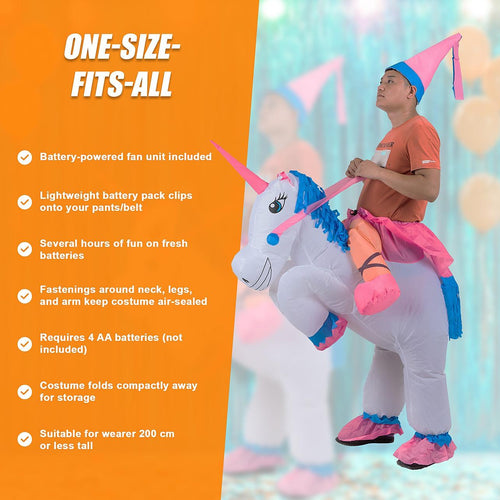 Unicorn Fancy Dress Inflatable Suit -Fan Operated Costume