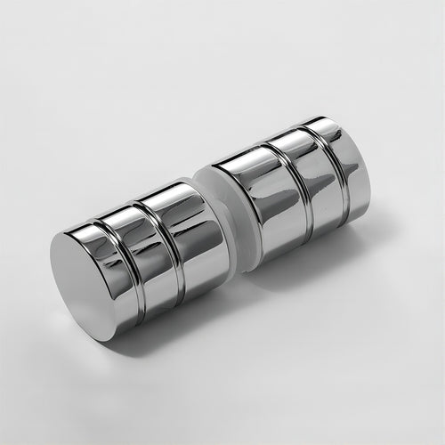 120x110cm Chrome Corner Frameless Shower Screen with Wall Channel Brackets, Stainless Steel Hinges & Round Knob Handle