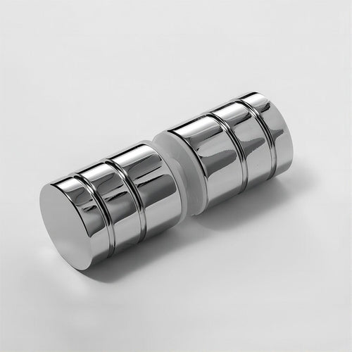 110cm Wall to Wall Frameless Shower Screen with Chrome Channel and SS Hinges , Round Knob Handle