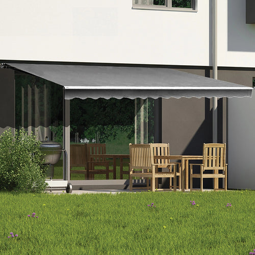 Outdoor Awning Grey - 3x2.5m Retractable Sunshade