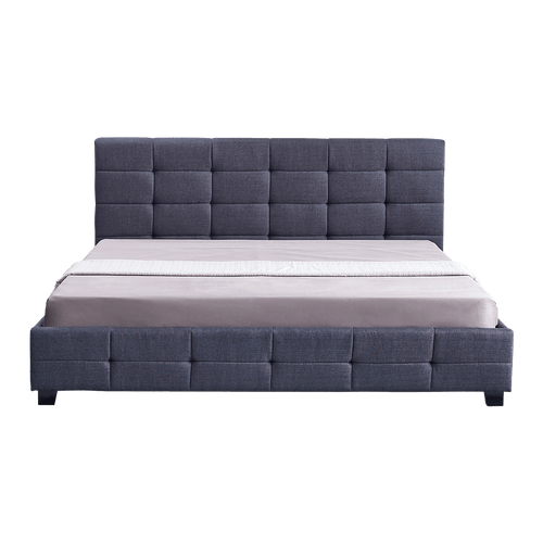King Grey Linen Fabric Deluxe Bed Frame