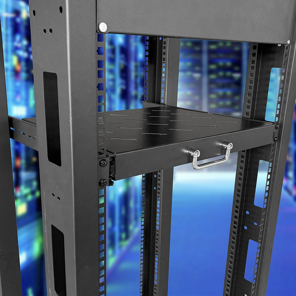 1U 19” 4-Post Sliding Server Rack Shelf – Adjustable 15”-22” Mount for ...