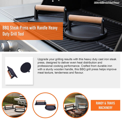 Heavy Duty BBQ Steak Press with Heat-Resistant Handle Grill Tool
