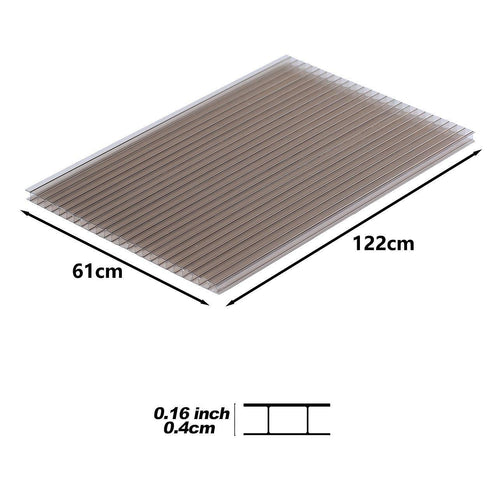  Polycarbonate Roofing Sheets Tinted Bronze UV Roof 610x1220mm 12 Pack