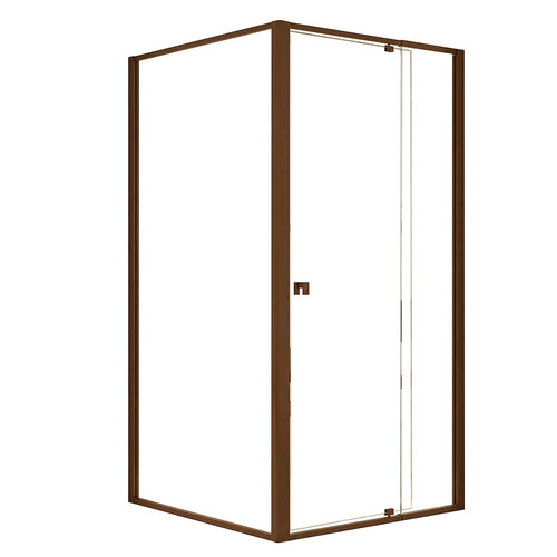 Semi-Frameless Shower Screen – Dust Brown, Front: (74~82)x195cm, Side: (77~80)x195cm