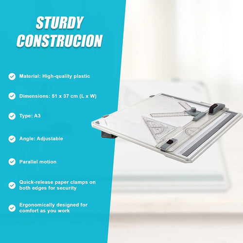 A3 Drawing Board Table with Parallel Motion and Adjustable Angle Drafting