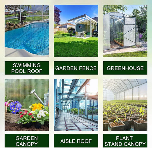  Polycarbonate Roofing Sheets Clear UV Roof 1050x2100mm; 16mm 5 Pack