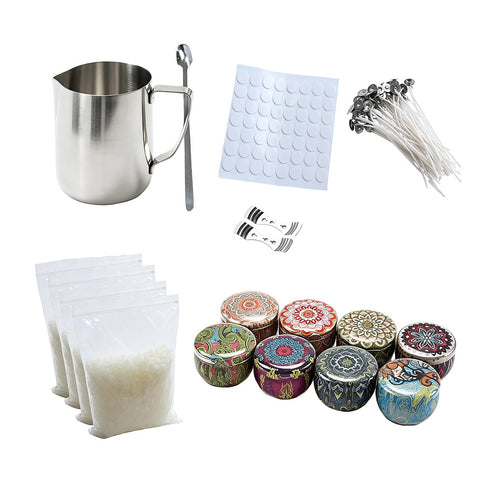 DIY Candle Making Kit with Beeswax, Pouring Pot, Wicks & Tins