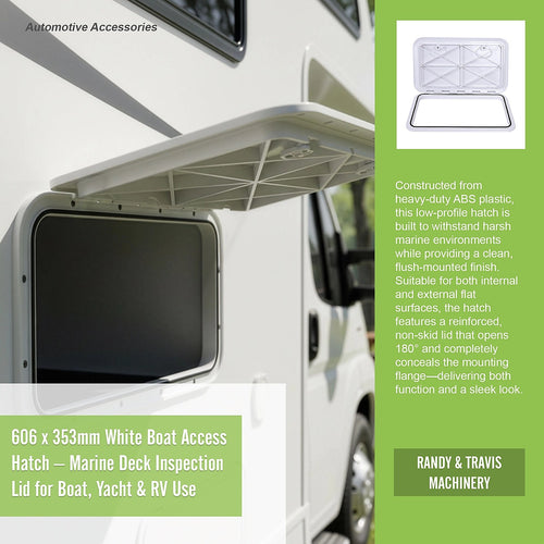 606 x 353mm White Boat Access Hatch – Marine Deck Inspection Lid for Boat, Yacht & RV