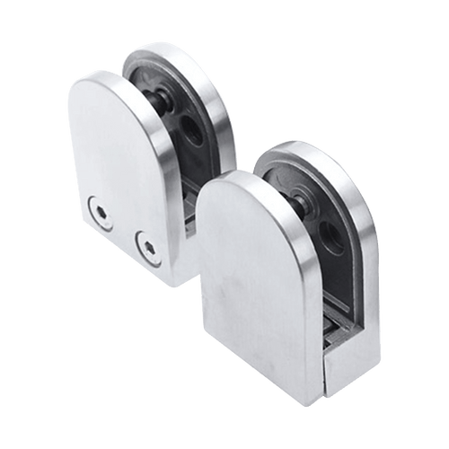 Brushed Nickel Bracket for Glass Balustrade Panels - Set of 2