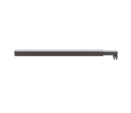 Frameless Shower Screen 90 x 210cm | Curved Glass, Gunmetal Square Stabilising Bar + Wall F-Bracket