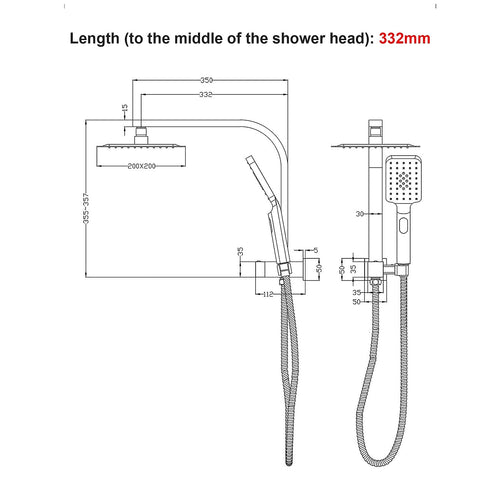 Wall Mounted Chrome Dual Shower Mixer – Rainfall & Handheld Massage Head