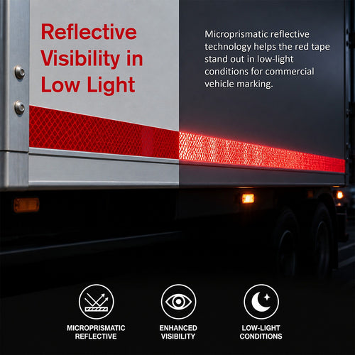 ECE104 Red Reflective Tape 50mm x 45m Truck Trailer Safety