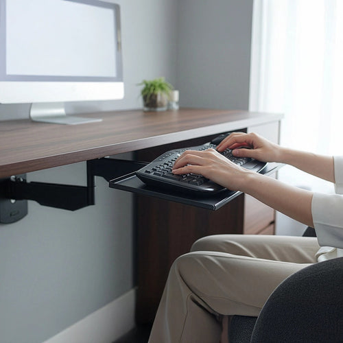 Wall Mount Keyboard Tray – Adjustable Folding Arm Workstation for Home & Office
