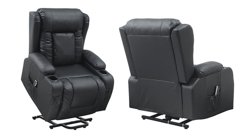 Electric Lift Recliner Chair – Heated Massage PU Leather Armchair with USB