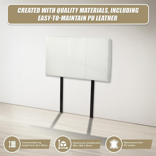 Single White PU Leather Bed Headboard Bedhead