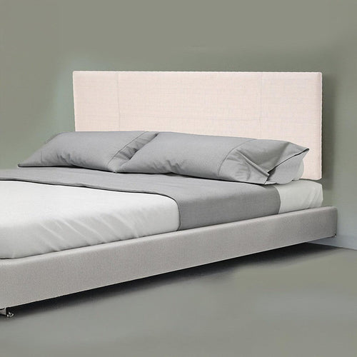 Queen Beige Linen Fabric Bed Headboard Bedhead