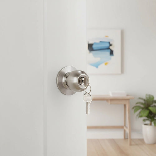 Round Door Lock Knob Set for Internal and Front Entry Doors