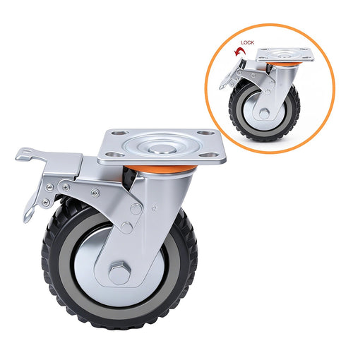 150mm Heavy Duty Plate Caster Wheels Set of 4 1200kg Swivel