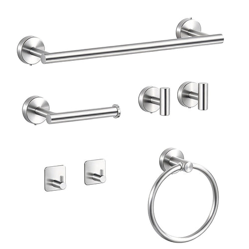 7 Piece Bathroom Accessories Set SUS 304 Stainless Steel Hardware