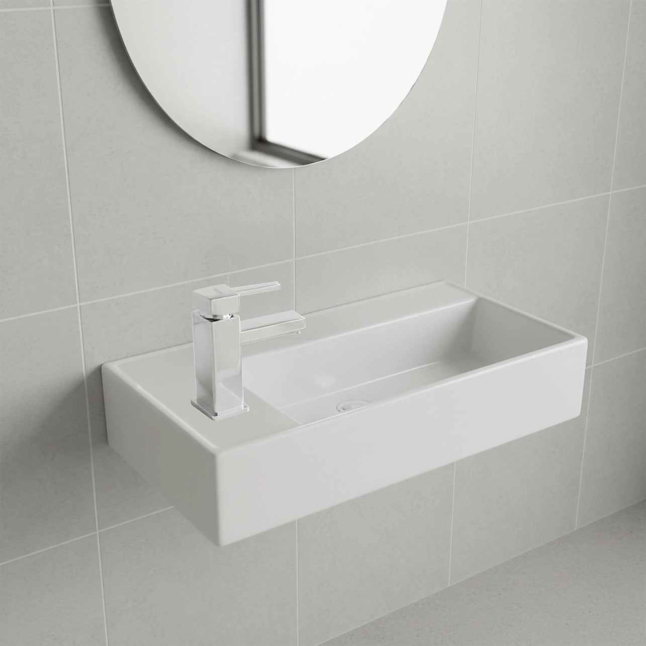 Small Hand Rinse Basin Wall Hung Hand Wash Basin – Small Ceramic Sink for Cloakroom, Toilet ...