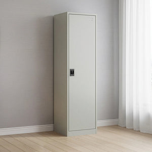 Single Door Metal Locker Cabinet - Grey without Legs