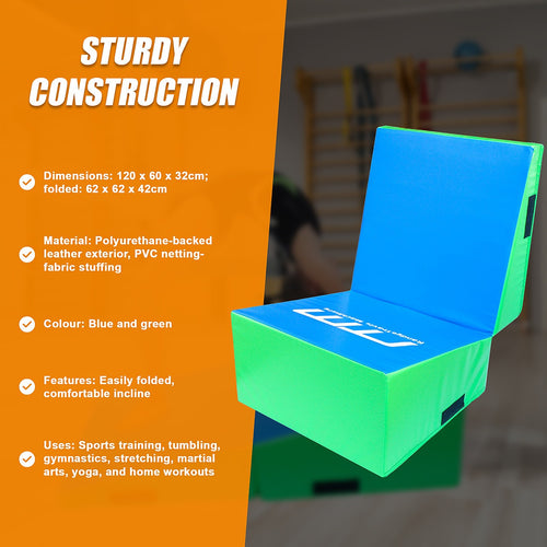 Foldable Soft Incline Gymnastics Mat Wedge 120x60cm