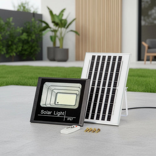 60W LED Solar Flood Light with Motion Sensor – Weatherproof Outdoor Security Lighting