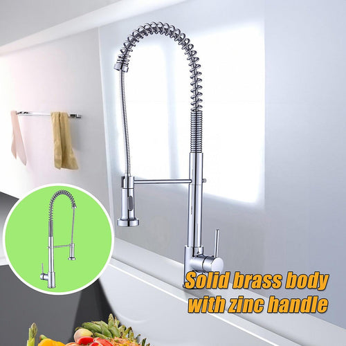 Basin Mixer Pull-Out Kitchen Tap Faucet Laundry Sink in Chrome