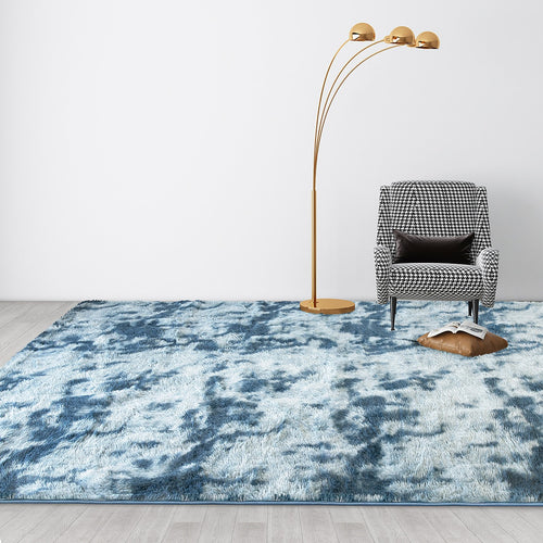 200x300cm Large Floor Soft Blue Fluffy Rug – Modern Area Carpet for Bedroom, Living Room, Lounge or Home Décor Mat